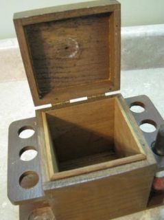 Tobacco Pipe Holder Stand Caddy Vintage Wooden Box Wood Rack