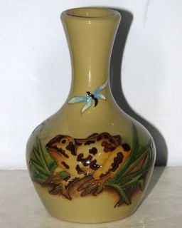 Superb Moorcroft Frog Dragonfly Vase by Kerry Goodwin