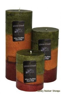 Goose Creek Tri Colored Pillar Candle Apples Delight Fragrance, Pick