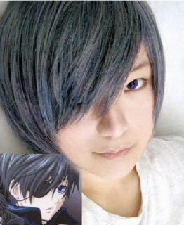 Butler Ciel Phantomhive Short Gray Party Wig Full Copsly Costume Wigs