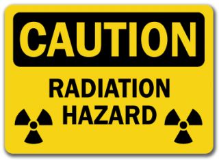Caution Sign Radiation Hazard with Bio Graphic 10 x 14 OSHA Safety