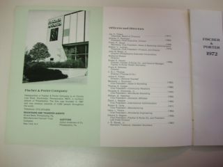 Fischer Porter Company Annual Report 1972 Hatboro Warminster PA