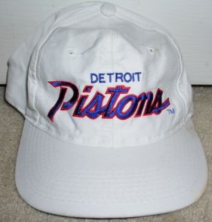 Detroit Pistons Vintage Snapback Hat Sports Specialties Script 1990s