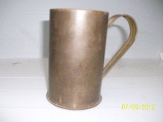 trench art artillery shell mug solid brass 