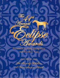 2011 Eclipse Awards Program Havre de Grace Thoroughbred Horse Racing