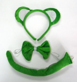 Green Frog Animal Headband Ear Tail Bow Tie Costume Fancy Dress Party