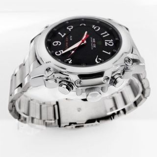  Date LED Light Analog Silver Stainless Steel Fashion Sport Army Watch