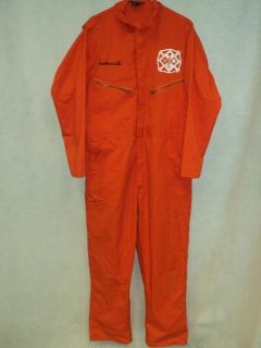  Orange Hazmat Hazardous Materials Biohazard Chemical Suit Sz 44 44R L