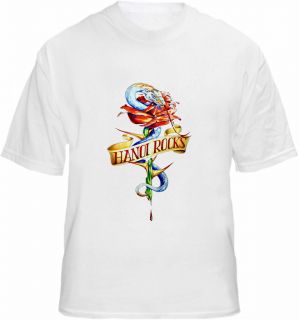 Hanoi Rocks T Shirt Snake Rose Tattoo Style Tee