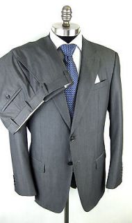 New ARMANI COLLEZIONI Italy Executive Grey Flat Front Suit 44 44L