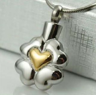 Tone Heart Shaped Stainless Steel Cremation Urn Pendant Necklace