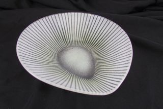 Vintage Mid Century Modern Maurice Heaton Art Glass Teardrop Bowl Dish