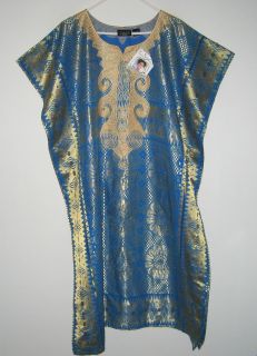 Shopping with Anthony Mark Hankins Turquoise Gold Caftan