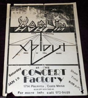 RARE 1985 Harlin Flyer w Xployt Concert Factory Rock Metal Original