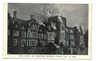  Denton Manor January 14 1906 Vintage Postcard Grantham Lincs UK