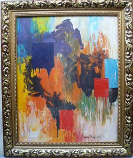 Hans Hofmann 20th C School Lovely Large Signed Abstract Oil on Panel