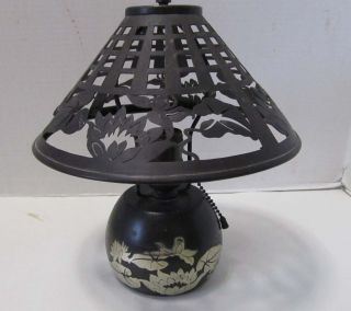 HEINTZ ART METAL ARTS AND CRAFTS SILVER OVER BRONZE TABLE LAMP