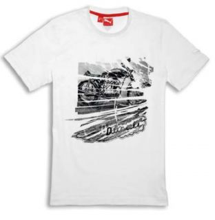 DUCATI PUMA GRAPHIC WHITE AW12 T SHIRT ALL SIZES NWT NEW FOR 2013