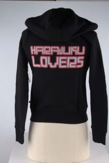 ship world wide harajuku lovers girls black logo hoodie 1565