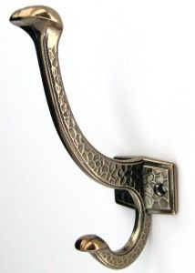 Arts Craft Restoration Hardware Antique Brass Coat Hook