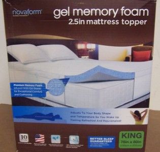 New Sleep Innovation Novaform 2 5 Gel Memory Foam Topper King