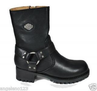 Harley Davidson Shoes Ashby Black Leather Fashion Style Boots Women