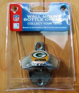 GREEN BAY PACKERS metal wall mounted stationary bottle opener