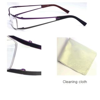 Halfrim Eyeglass Frame ID2002 Purple Green Soft Case