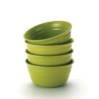  Ray Double Ridge Green 6 inch Cereal Bowls Set of 4 Green