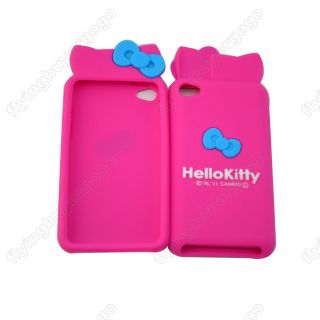 Hello Kitty Bow Silicone Soft Case Cover Skin for iPod Touch 4G 4th