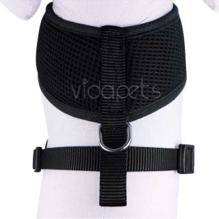   Girth Black Soft Mesh Comfort Dog Harness Vest Collar Medium