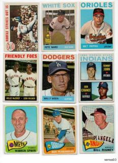 161 Card Vintage Superstar Lot 39 83 Hubbell Rose More VG EX Uniform