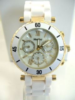 Ladies Henley Watch White Band & White Pearly Face New Design H472