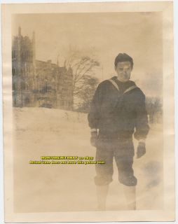 1918 Photo Man in Snow Winter Sailor Henry Holden Unknown Gothic