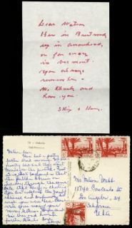 Henry Hathaway Group of 2 Vintage Signed Handwritten Note Watson Webb