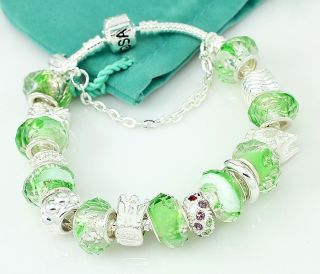 Hermosa Green Ananas Crystal Diamond Silver Bracelet 8