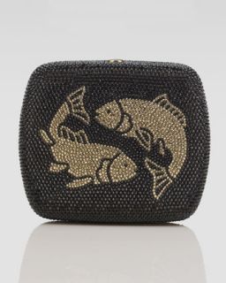 Judith Leiber Rounded Square Zodiac Minaudiere, Pisces, Aquarius, or