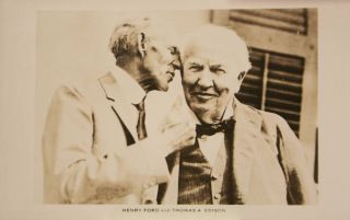 Henry Ford Thomas Edison 1900s Antique Postcard