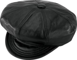Henschel Large Gatsby Leather Biker Newsboy Driving Golf Hat Cap Brown