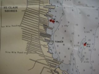Huge 1954 Army Survey Map Lake Saint Clair Grosse Pointe Mount Clemons