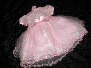 BNWTS Stunning Chloe Louise Pink Organza Baby Girls Dress 0 6 Months
