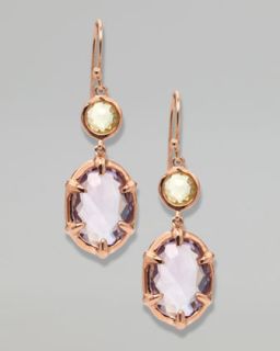 Y11CE Ippolita Two Stone Drop Earrings, Rose Gold