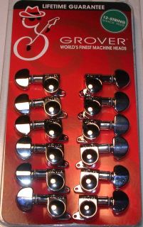 Grover Mini Rotomatics Guitar Machine Heads 12 String Set of 12 Chrome