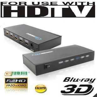 3D 4 Port HDMI Audio Video 1x4 Splitter V1 3B 1080p HD