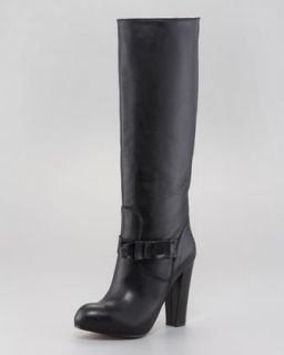 RED Valentino Leather Bow Knee Boot   