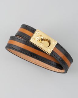 Tory Burch Logo Studded Wrap Bracelet, Gold   