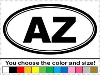 AZ Arizona Vinyl Sticker Decal Euro Oval USA RV Travel Vacation