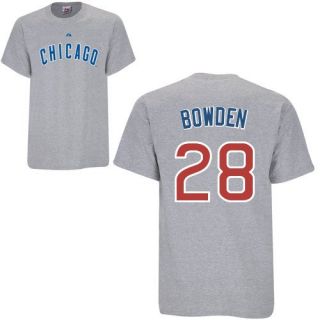  Bowden Chicago Cubs Name and Number Road T Shirt by Majestic Clothing