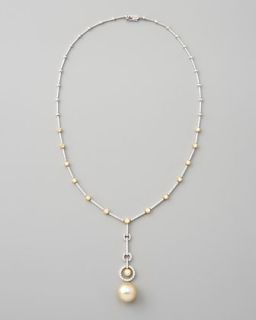 Assael Peach Pearl Bow Necklace   