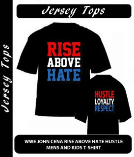 WWE John Cena Rise Above Hate Hustle T Shirt Top Quality Fruit of The
